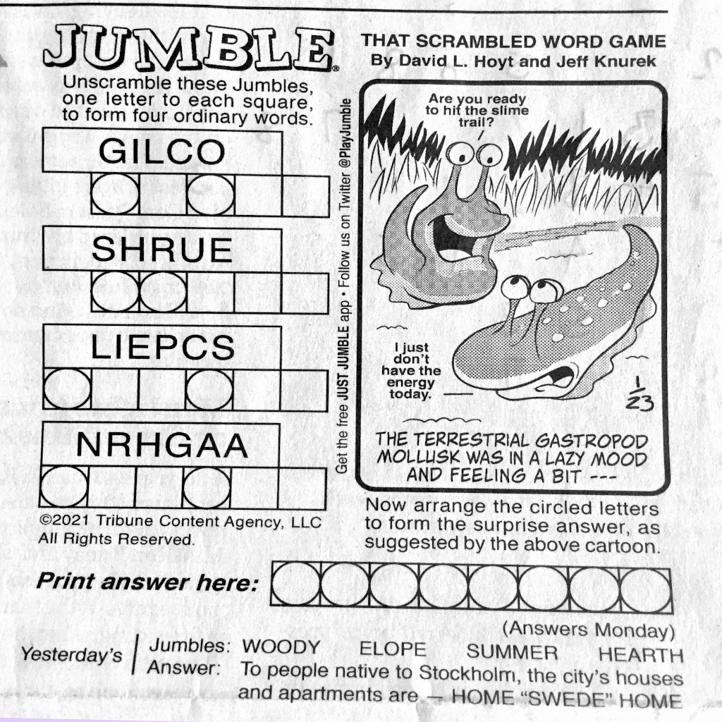 Solving The Daily Jumble 