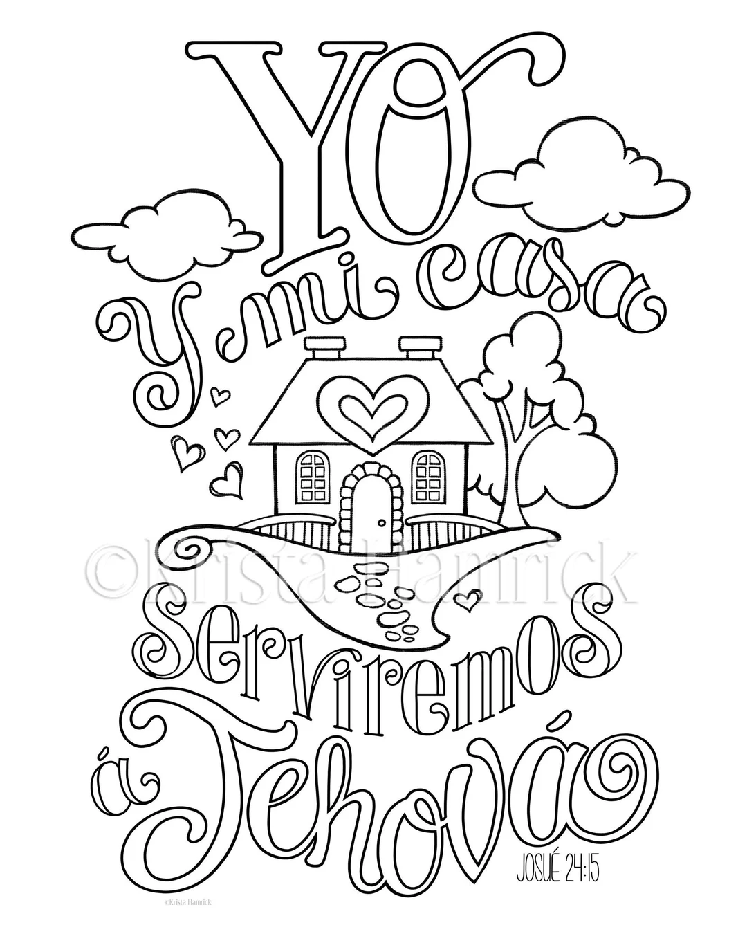 SPANISH My House Coloring Page In Two Sizes 8 5X11 Bible 