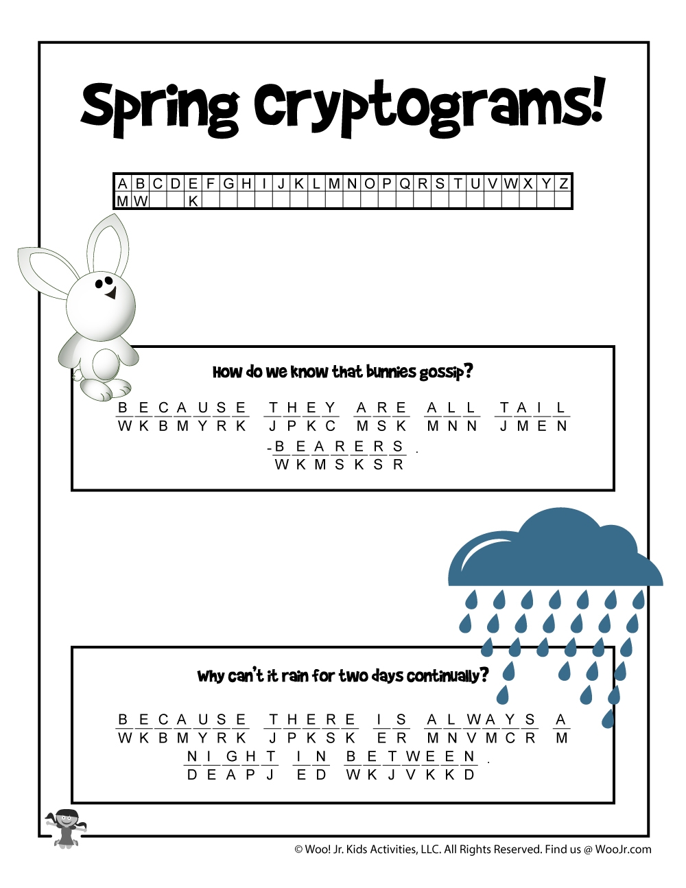 Spring Cryptogram Puzzles For Kids Woo Jr Kids Activities 