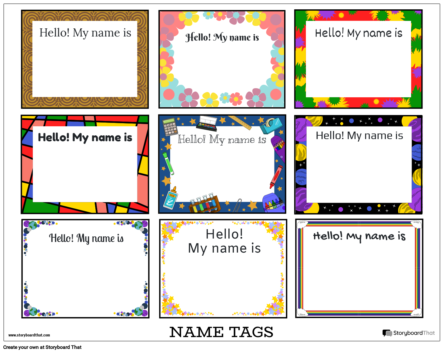 Storyboard That Create Custom Name Tags Online In 2025