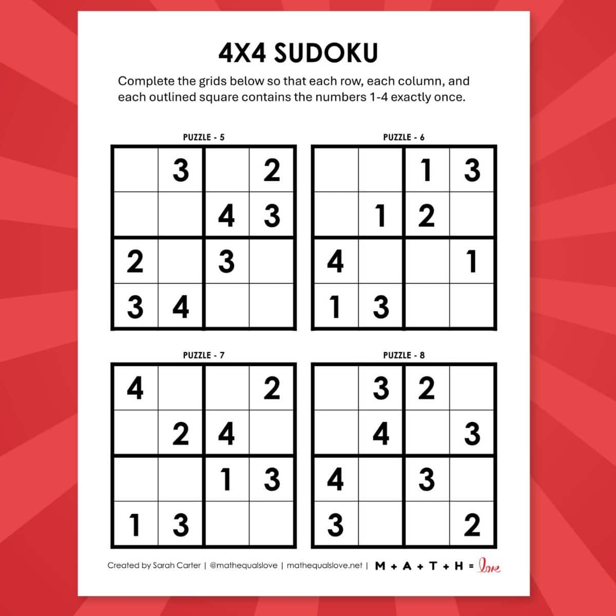 Free Printable Sudoku Puzzles With Answers
