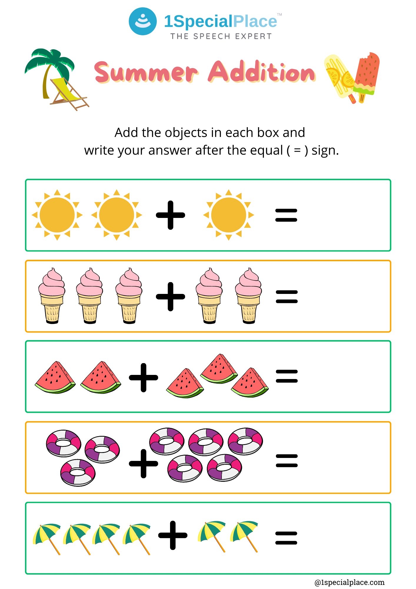 Simple Math Worksheets For Kids