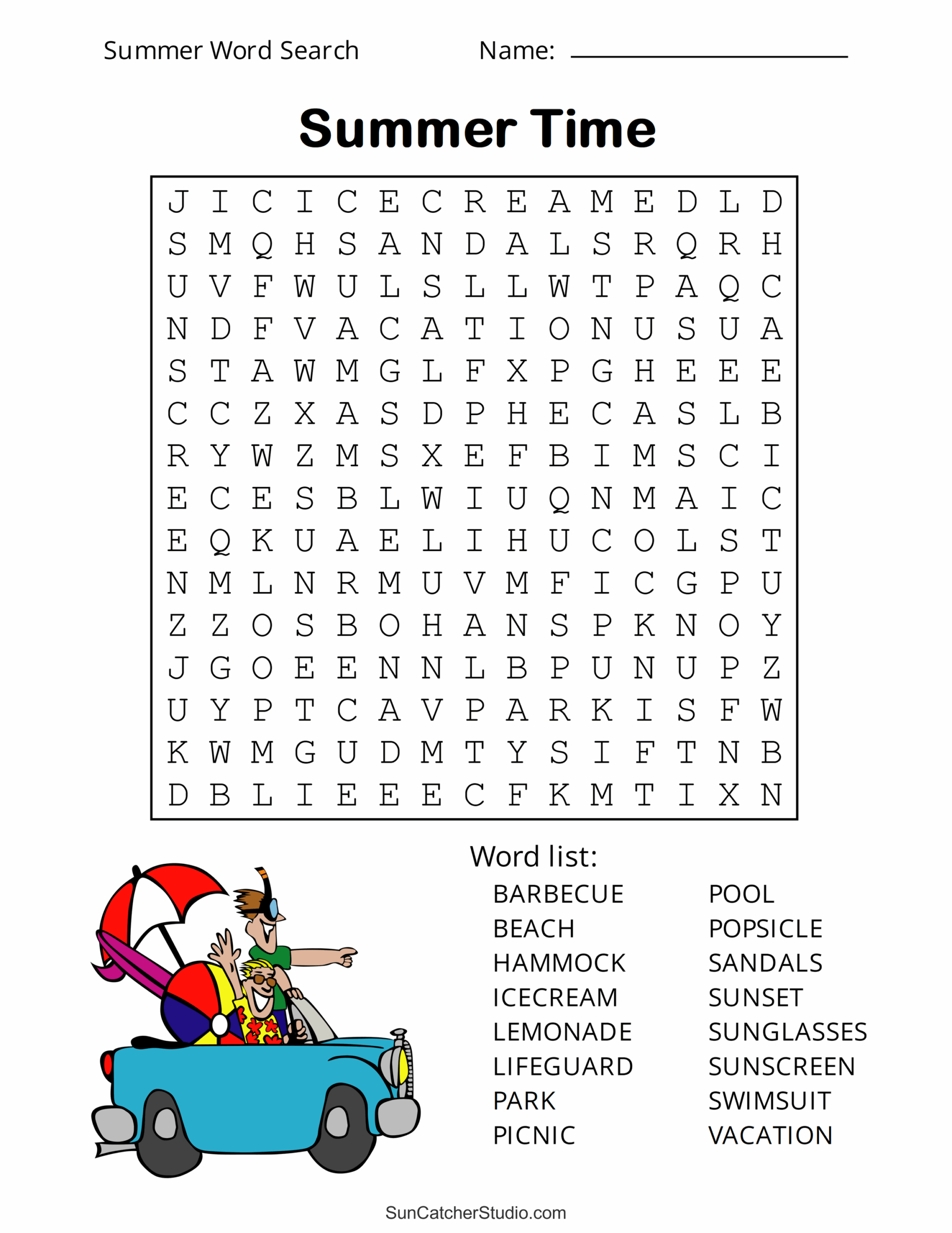 Free Printable Word Puzzles Summer