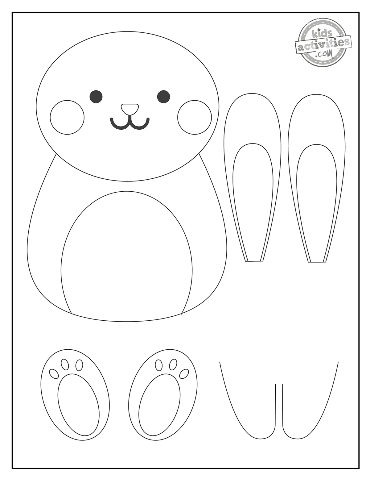 Cut Out Printable Bunny Template