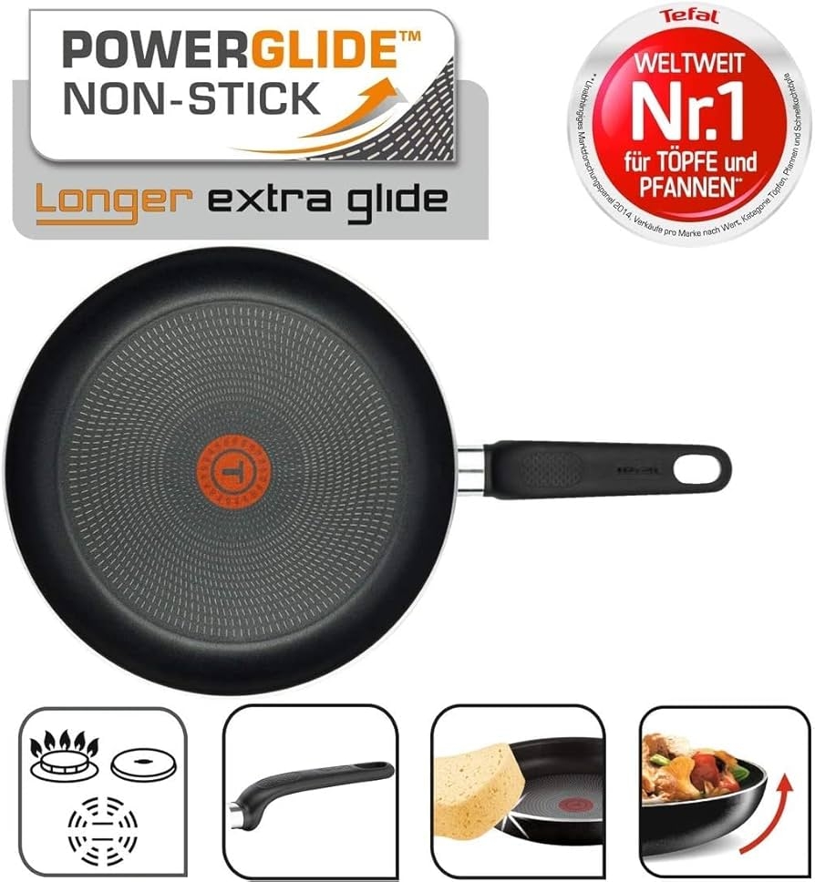 Tefal Simple Cook Pfannenset 2 teilig 24 28 Cm Pfanne Antihaft Bratpfannen Mit Integrierter Temperaturanzeige Ergonomischer 