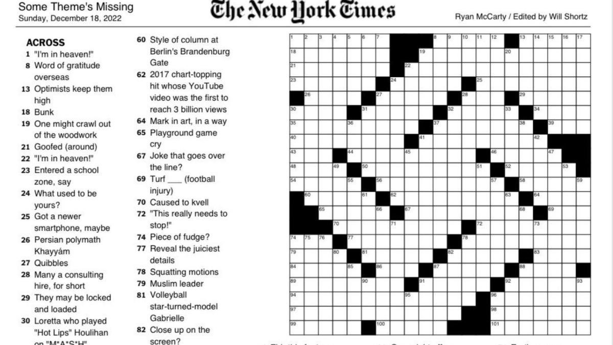 Nyt Printable Crossword Puzzles For Free