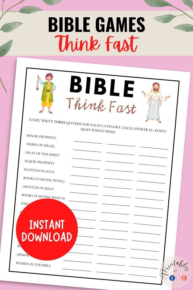 Free Printable Bible Games For Kids