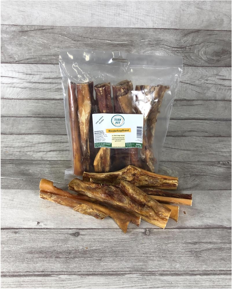 TierFit Rinderkopfhaut 500g Verschiedene L ngen