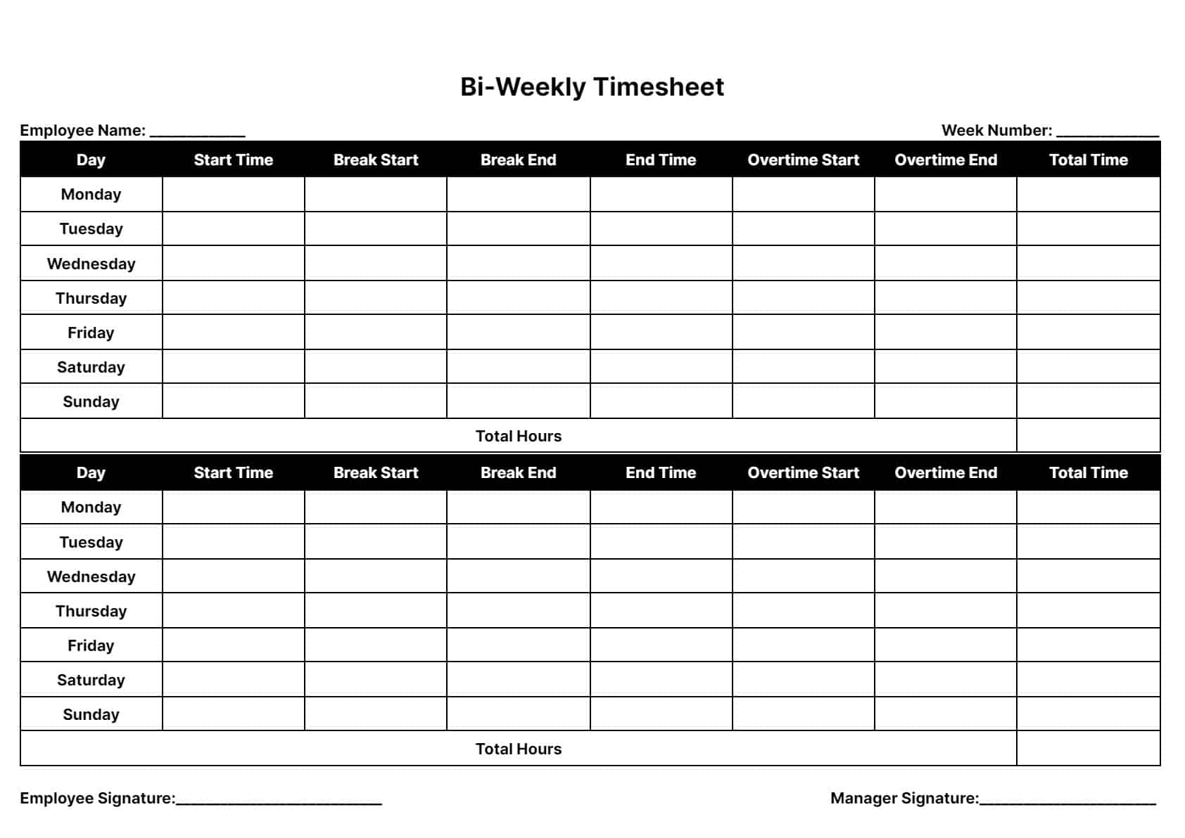 Timesheet Templates Download amp amp Print For Free Worksheets 