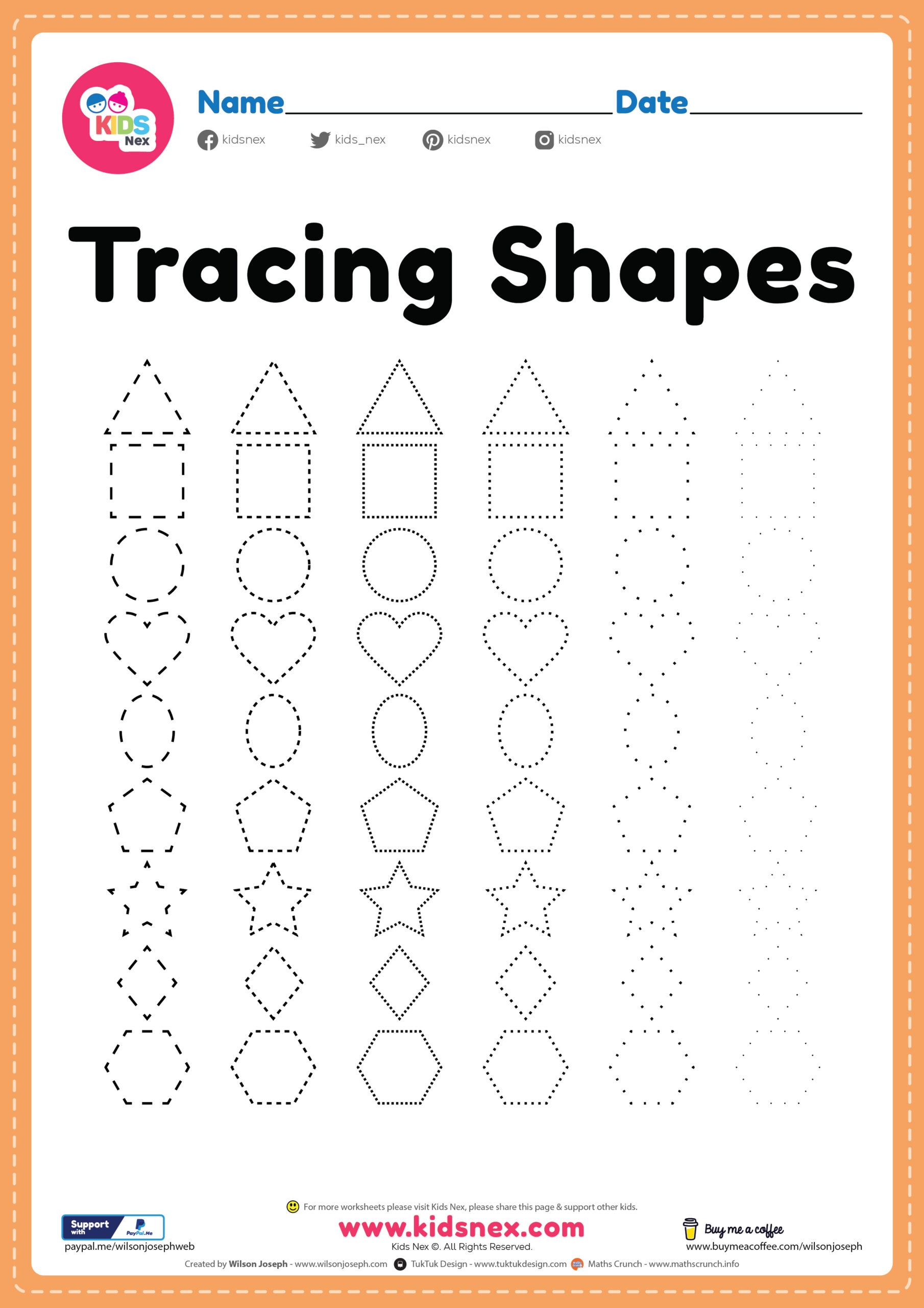 Printable Shapes Worksheets Tracing