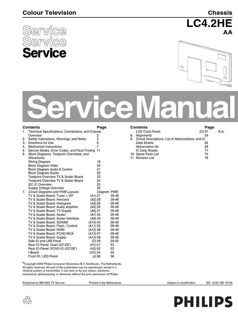 TV Philips LC4 2HE Service Manual PDF Soldering Solder