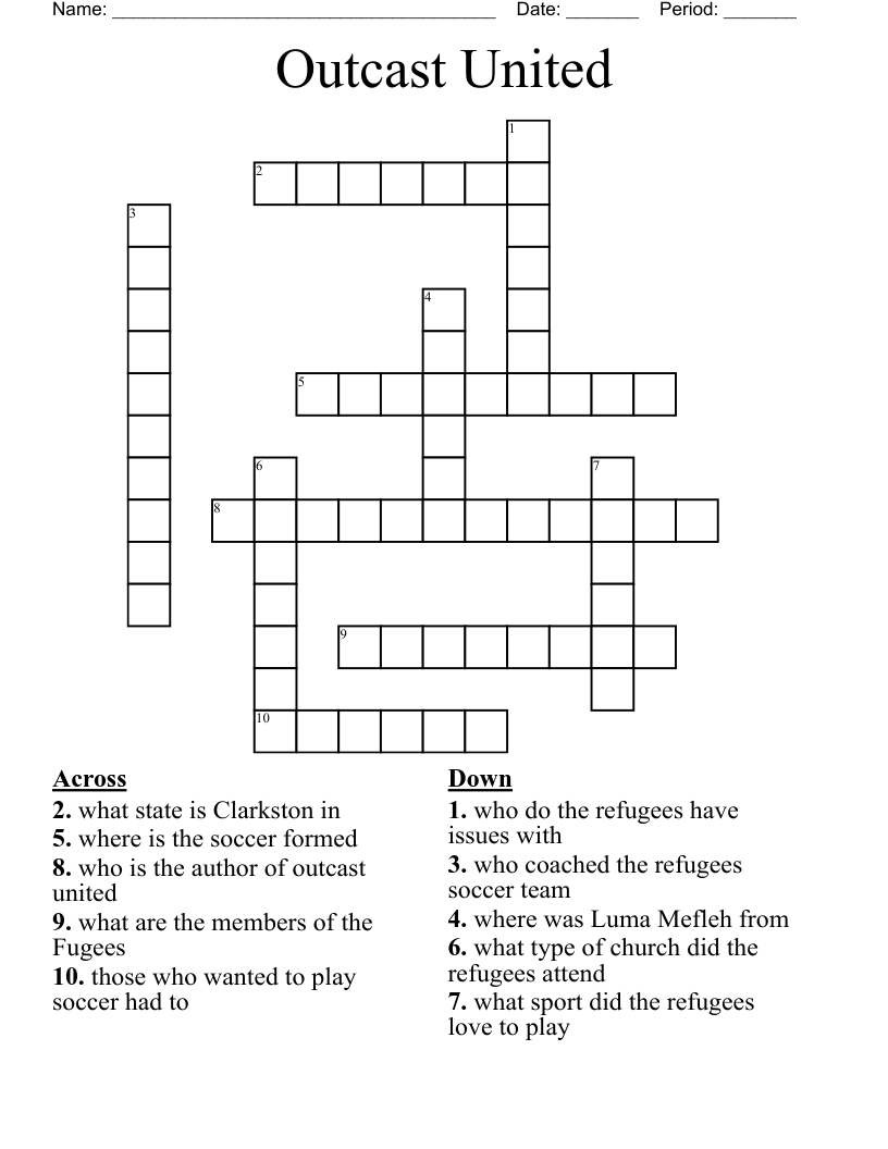 United Outcast Crossword WordMint