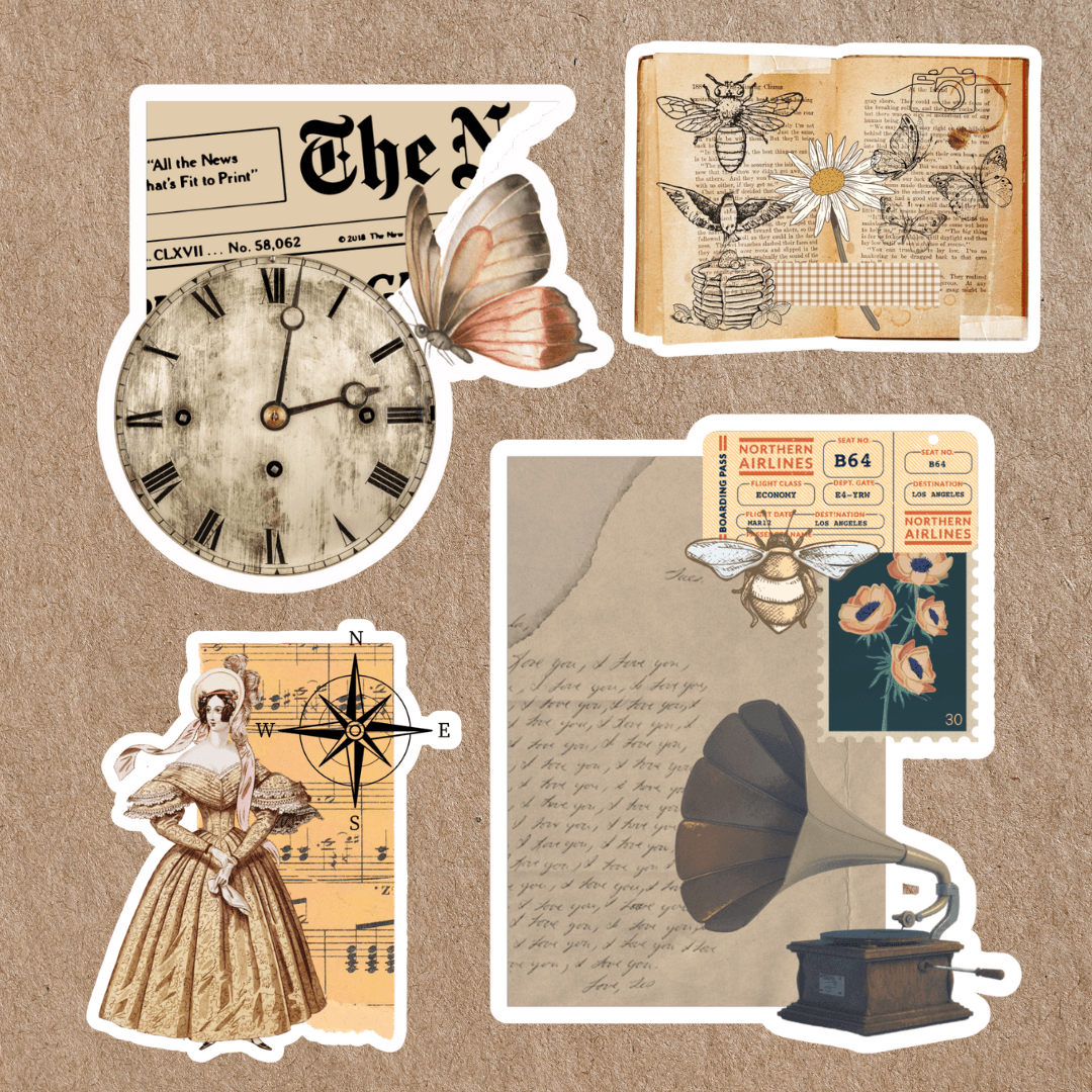 Vintage Sticker Pack For Journal Or Designs Printable By 