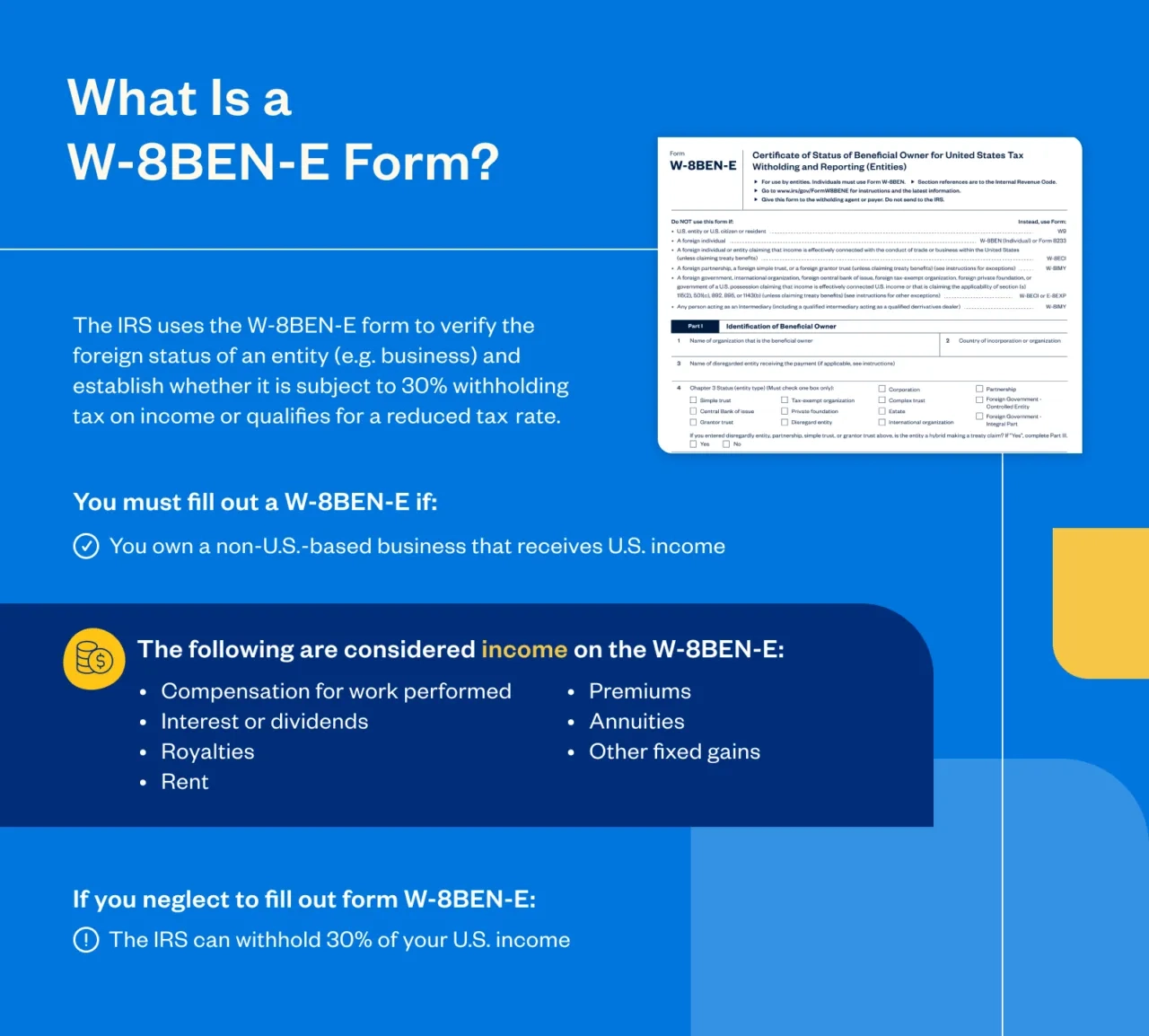 W 8BEN E Guide For Foreign Entities Doing Business In The U S 