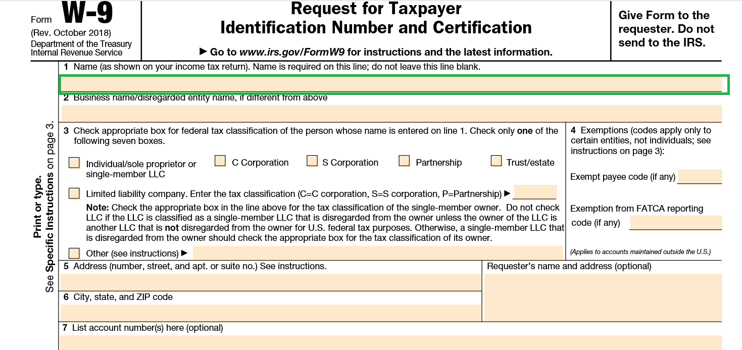 W9 Irs Form Editable
