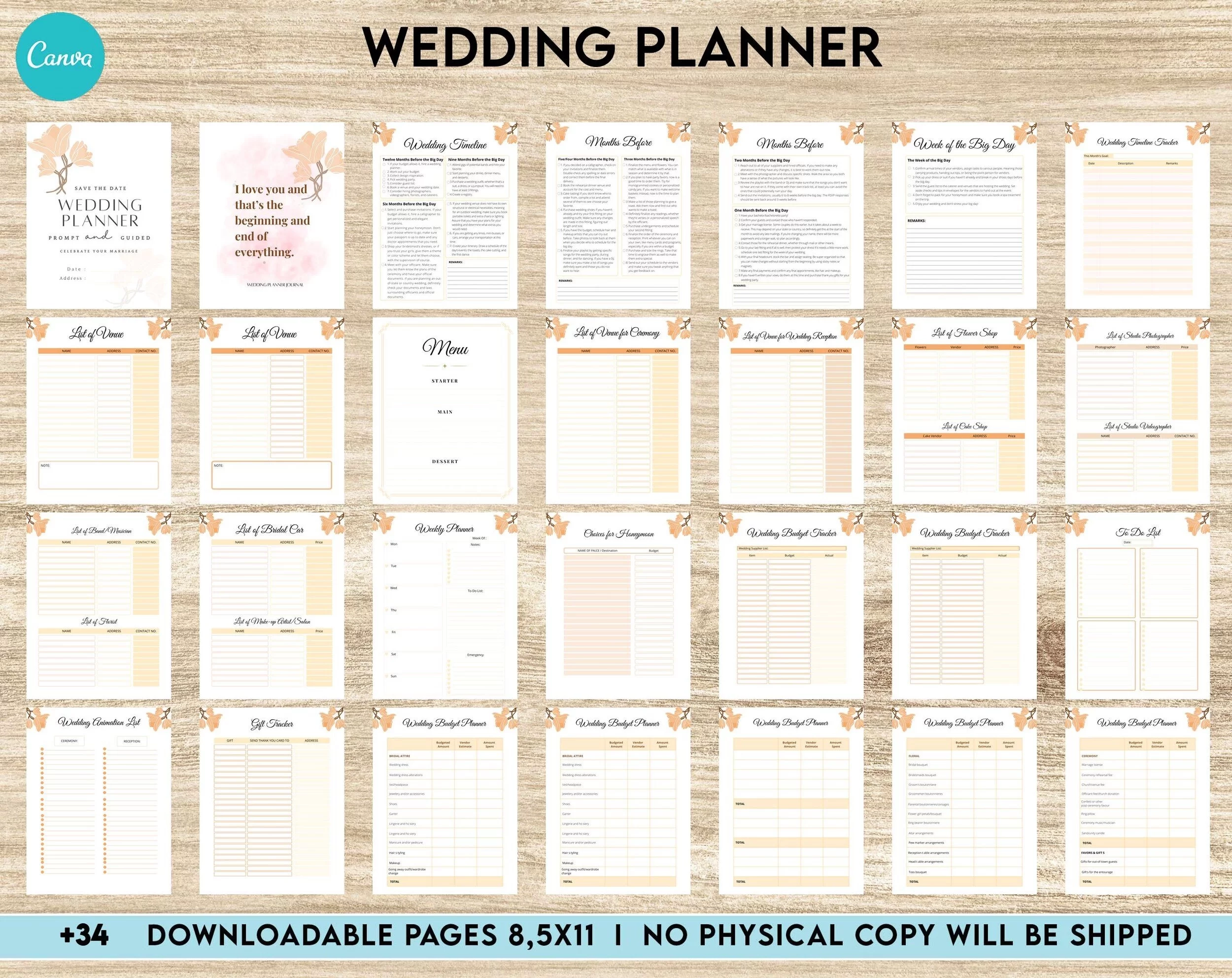 Printable Wedding Planning Worksheets