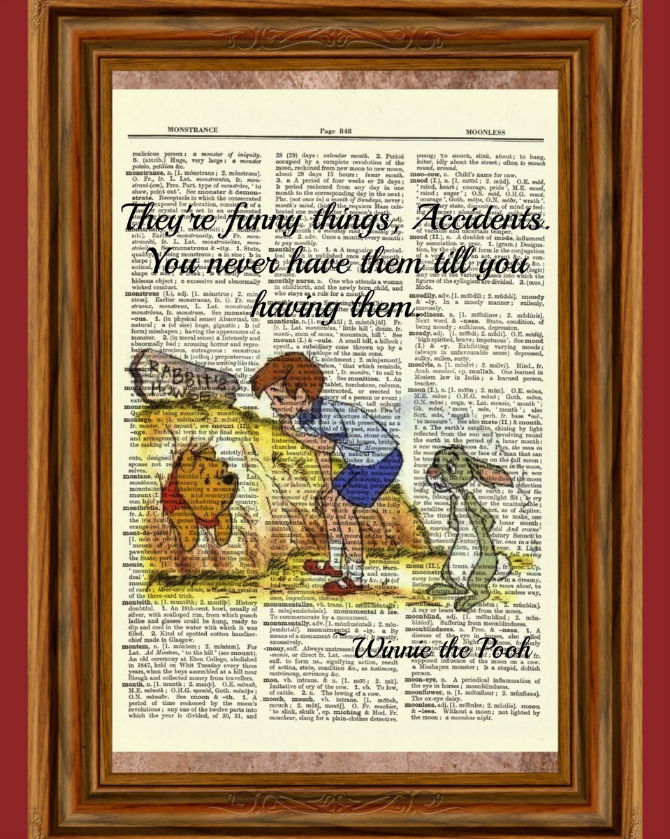 Winnie The Pooh Dictionary Art Print Picture Rabbit Hole 