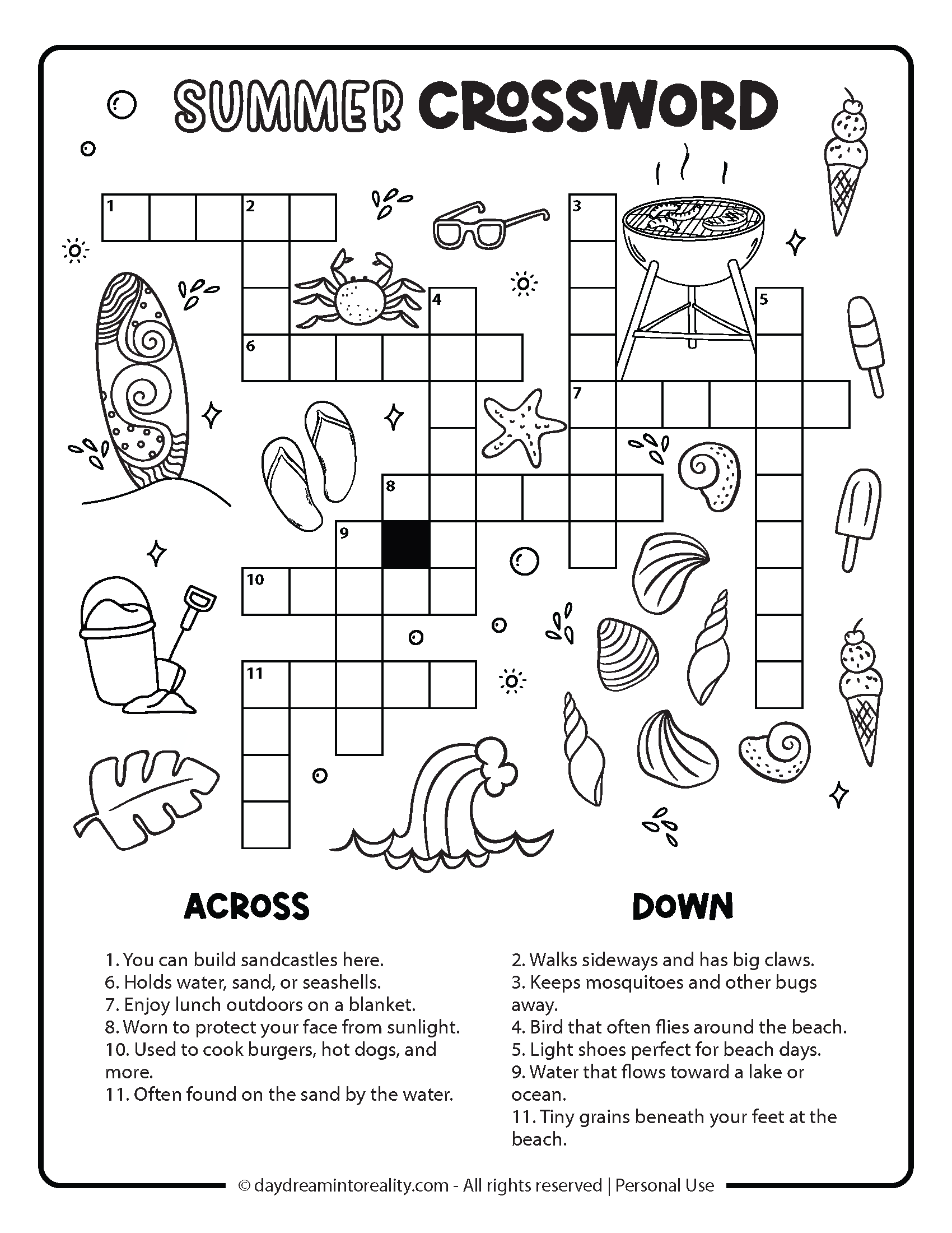 10 Summer Crossword Puzzles Free Printable PDFs From Easy To 