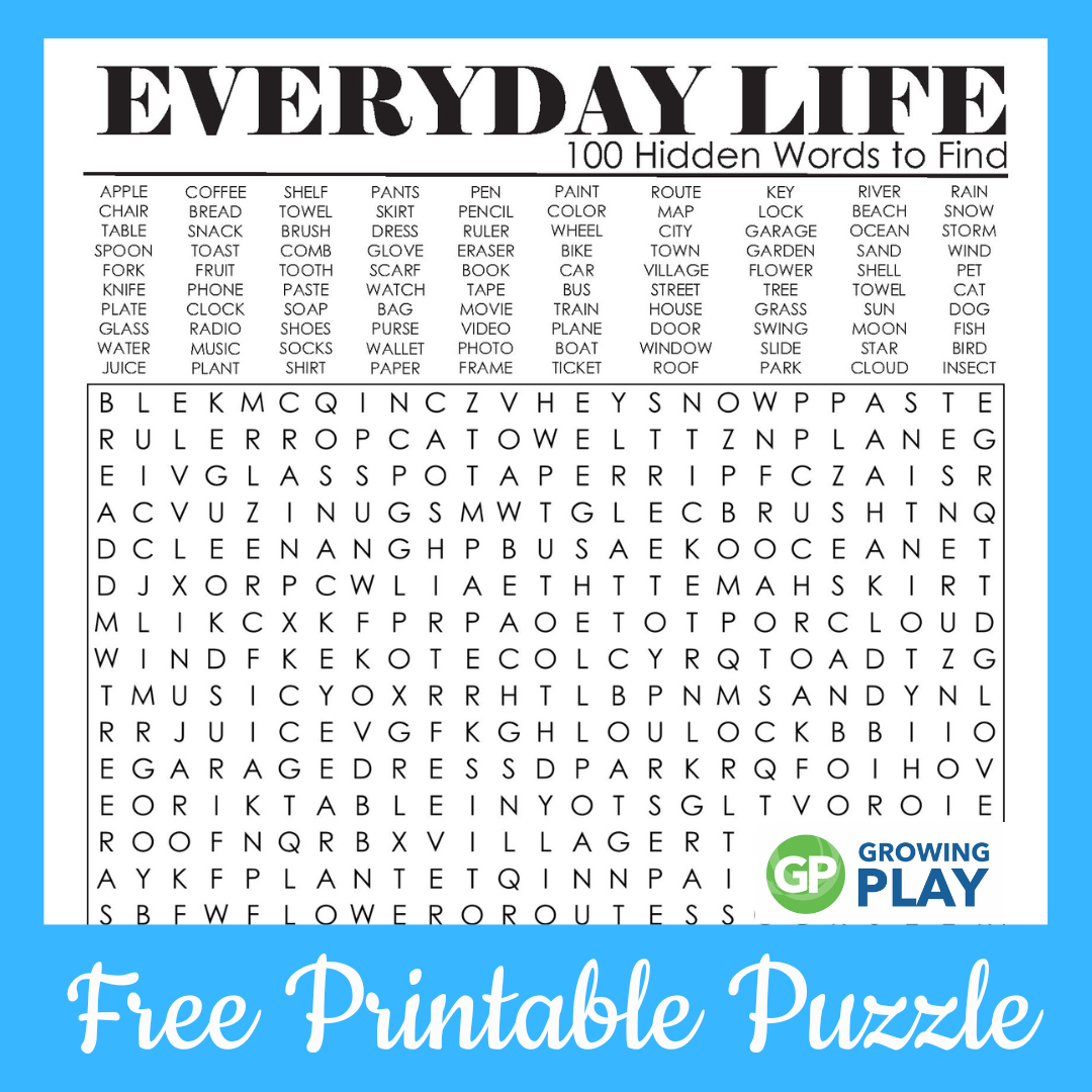 Printable Word Puzzles Free