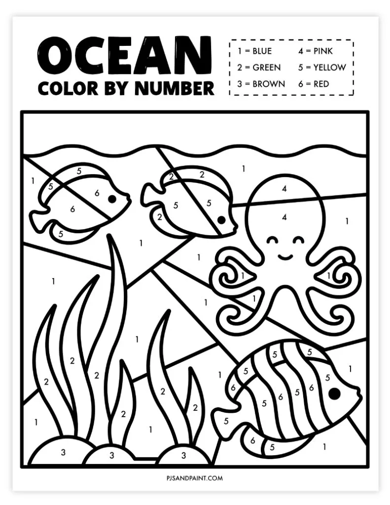12 Free Printable Ocean Themed Activities For Kids Pjs And Paint