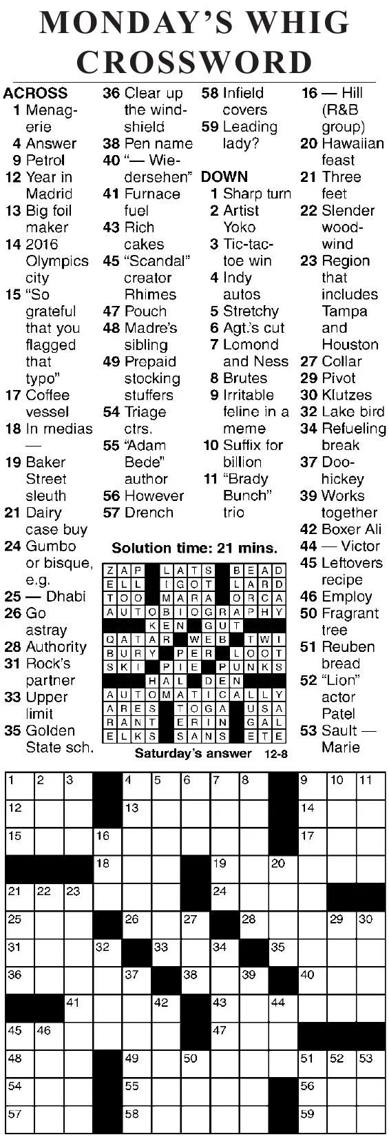 Printable Sheffer Crossword Puzzles Free