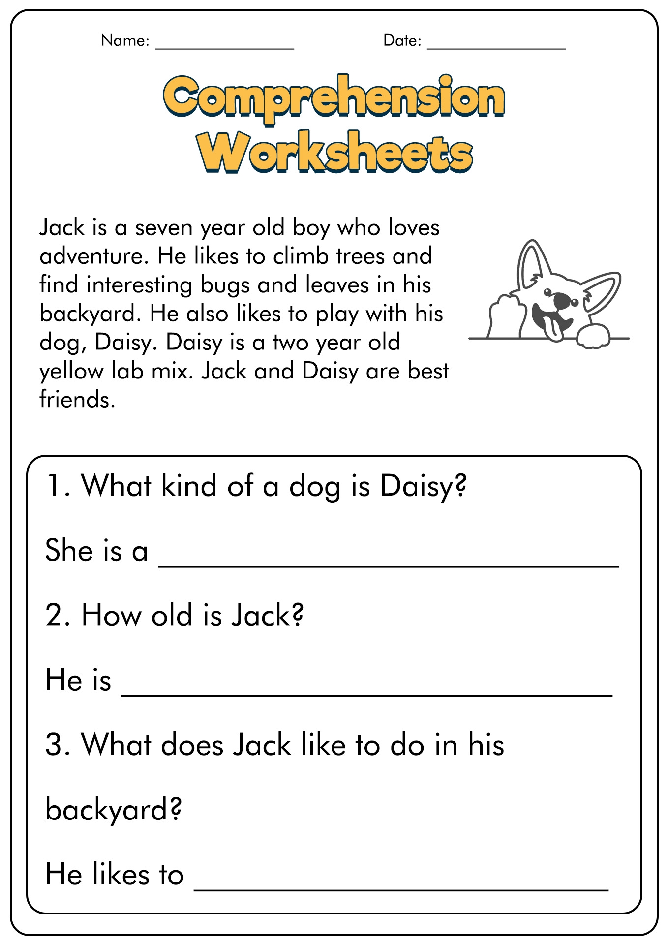 15 First Grade Reading Comprehension Worksheets Free PDF At 