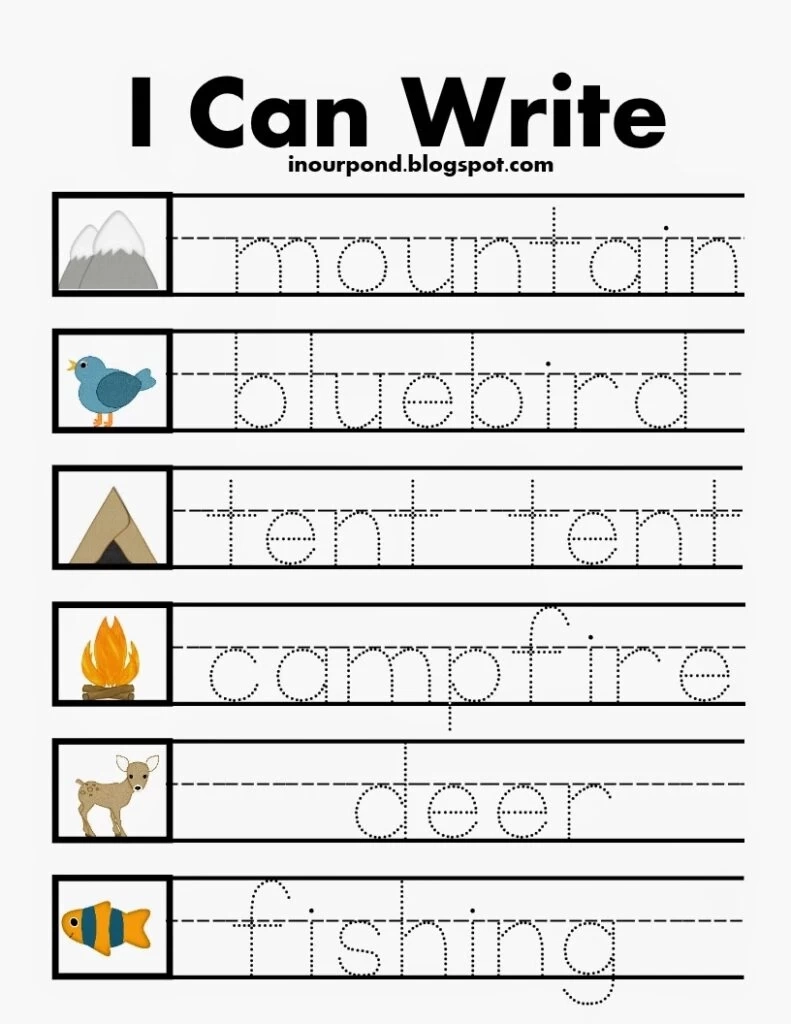 Free Preschool Camping Theme Printables