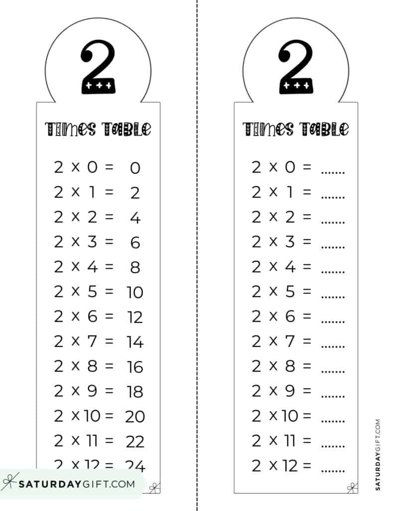 2 Times Table Chart 15 Cute amp Free Printables SaturdayGift