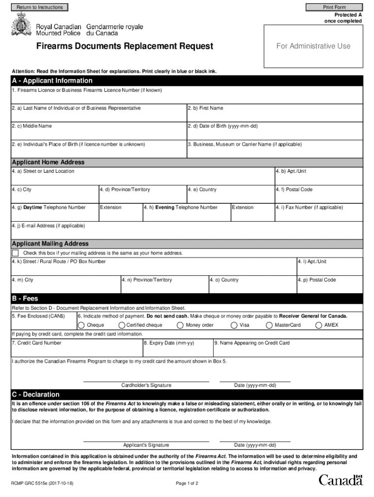 2017 2025 Form Canada RCMP GRC 5515e Fill Online Printable 