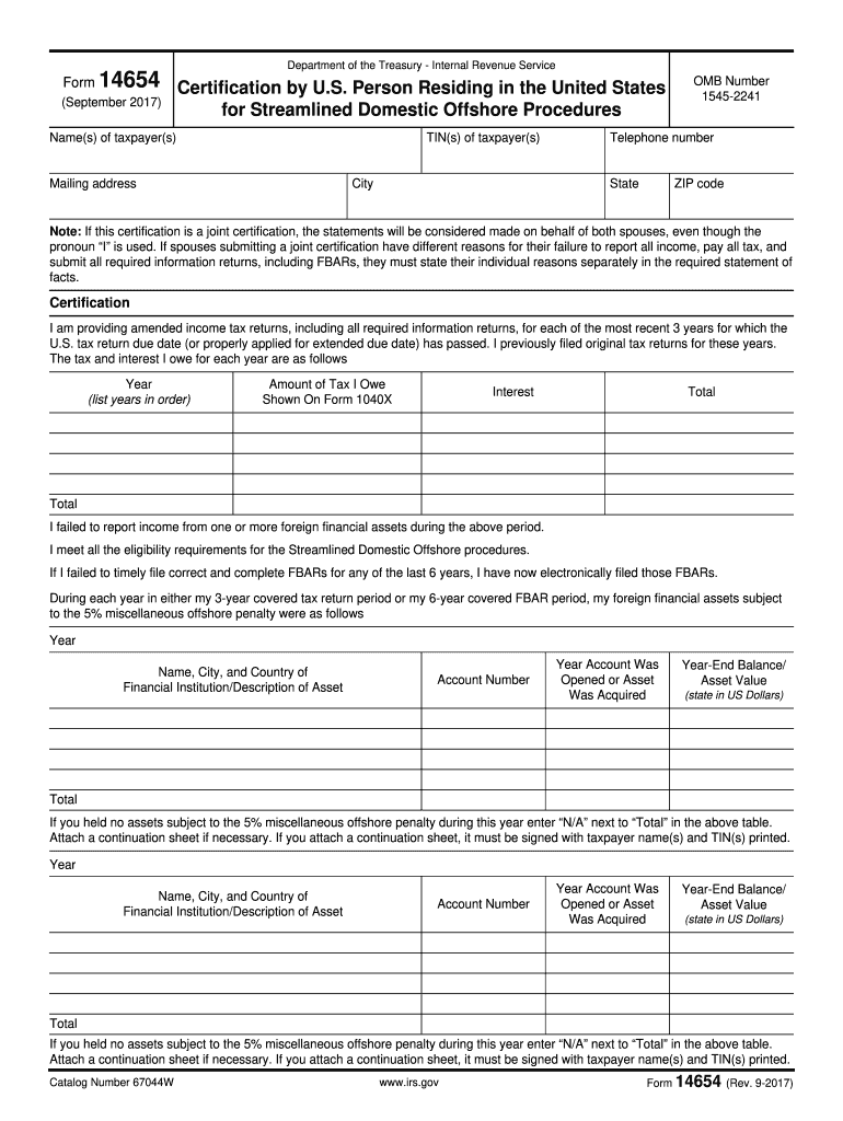 2017 2025 Form IRS 14654 Fill Online Printable Fillable Blank 