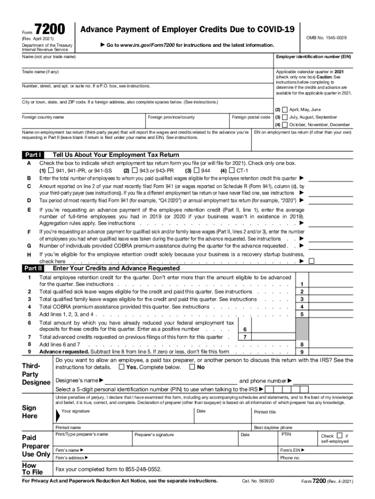 2021 2025 Form IRS 7200 Fill Online Printable Fillable Blank 