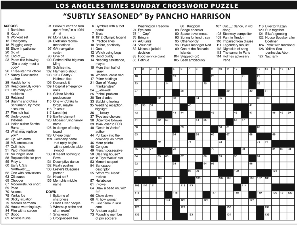 Printable Crossword Puzzles Difficult