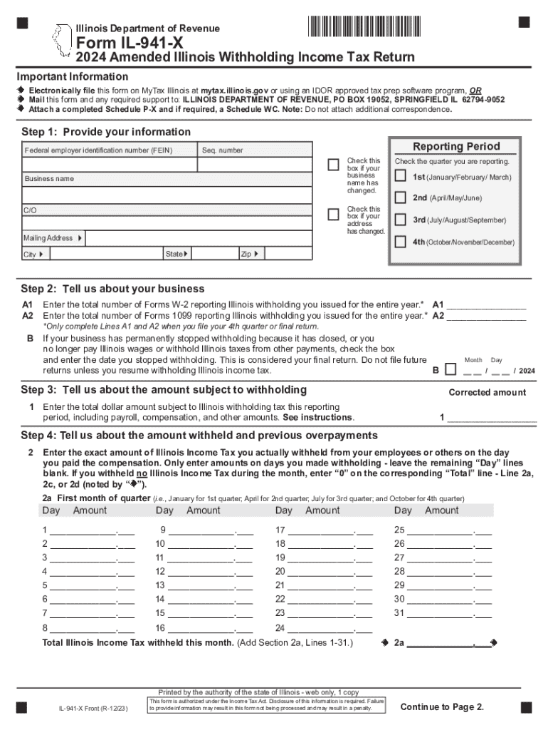 2024 Form IL DoR IL 941 X Fill Online Printable Fillable Blank 