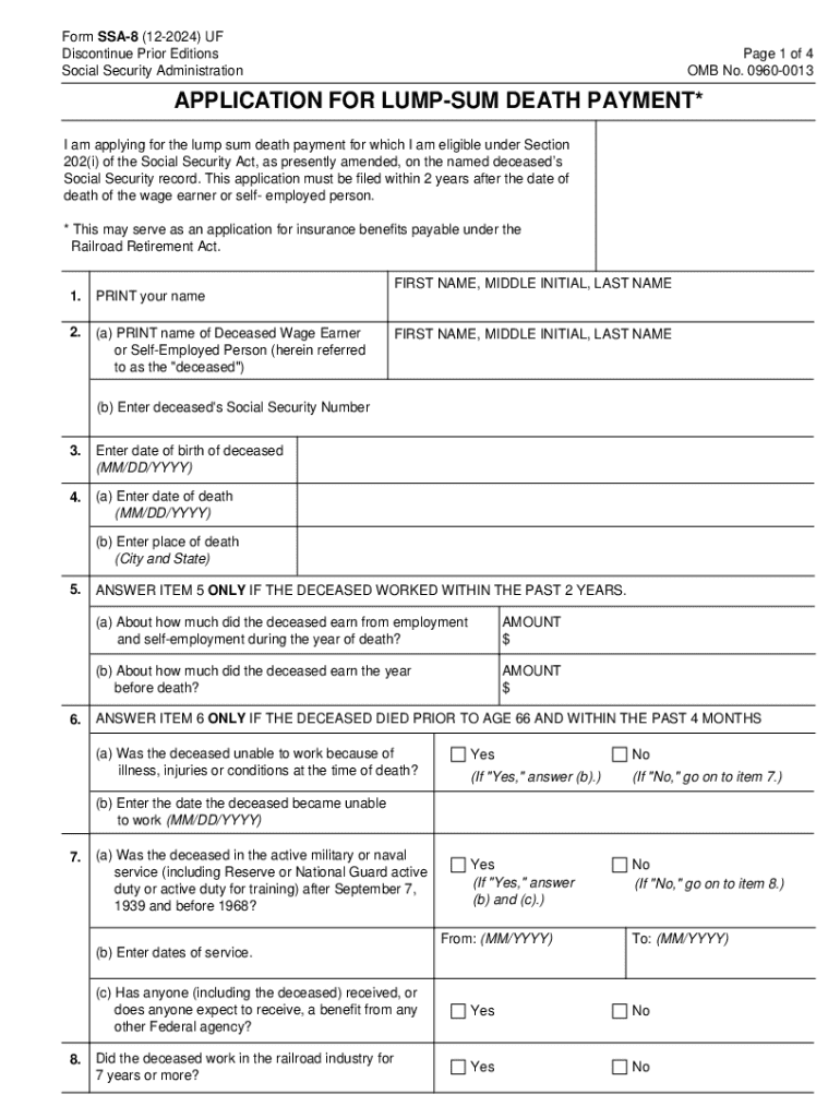 2024 Form SSA 8 Fill Online Printable Fillable Blank PdfFiller