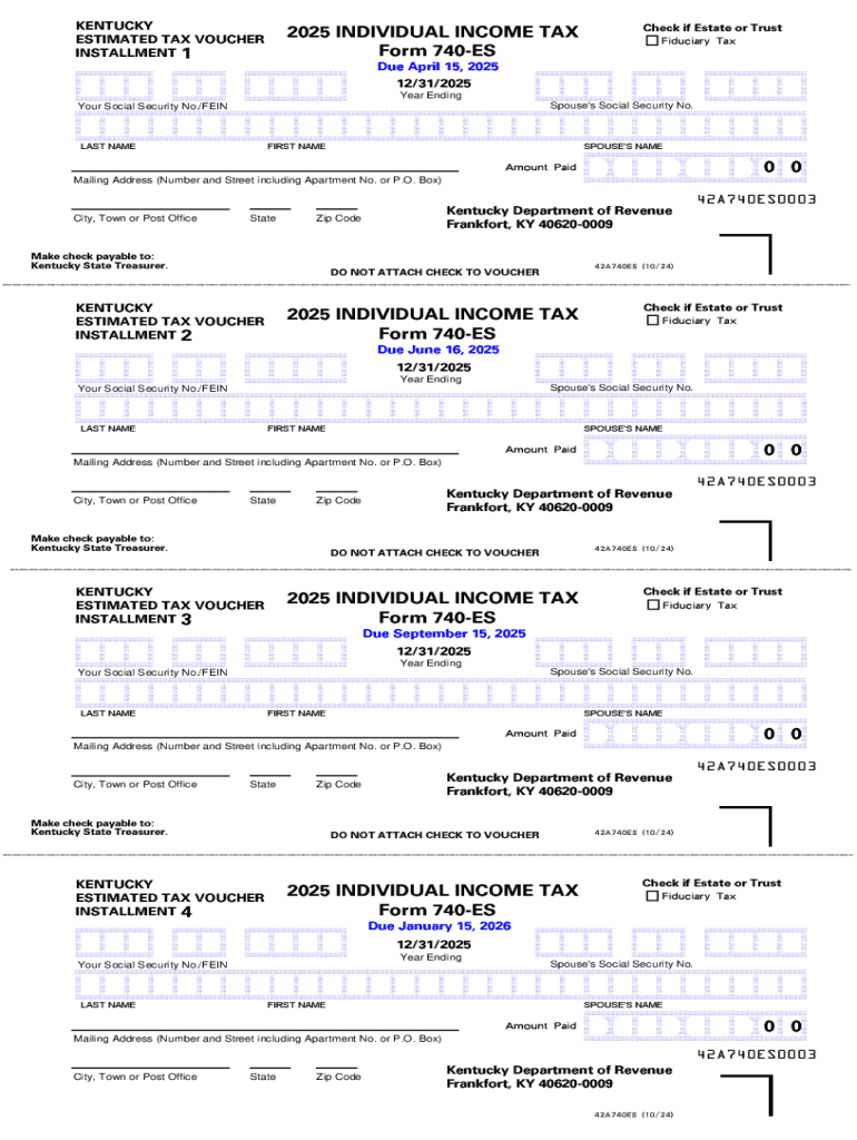 2025 Form KY DoR 740 ES Fill Online Printable Fillable Blank 
