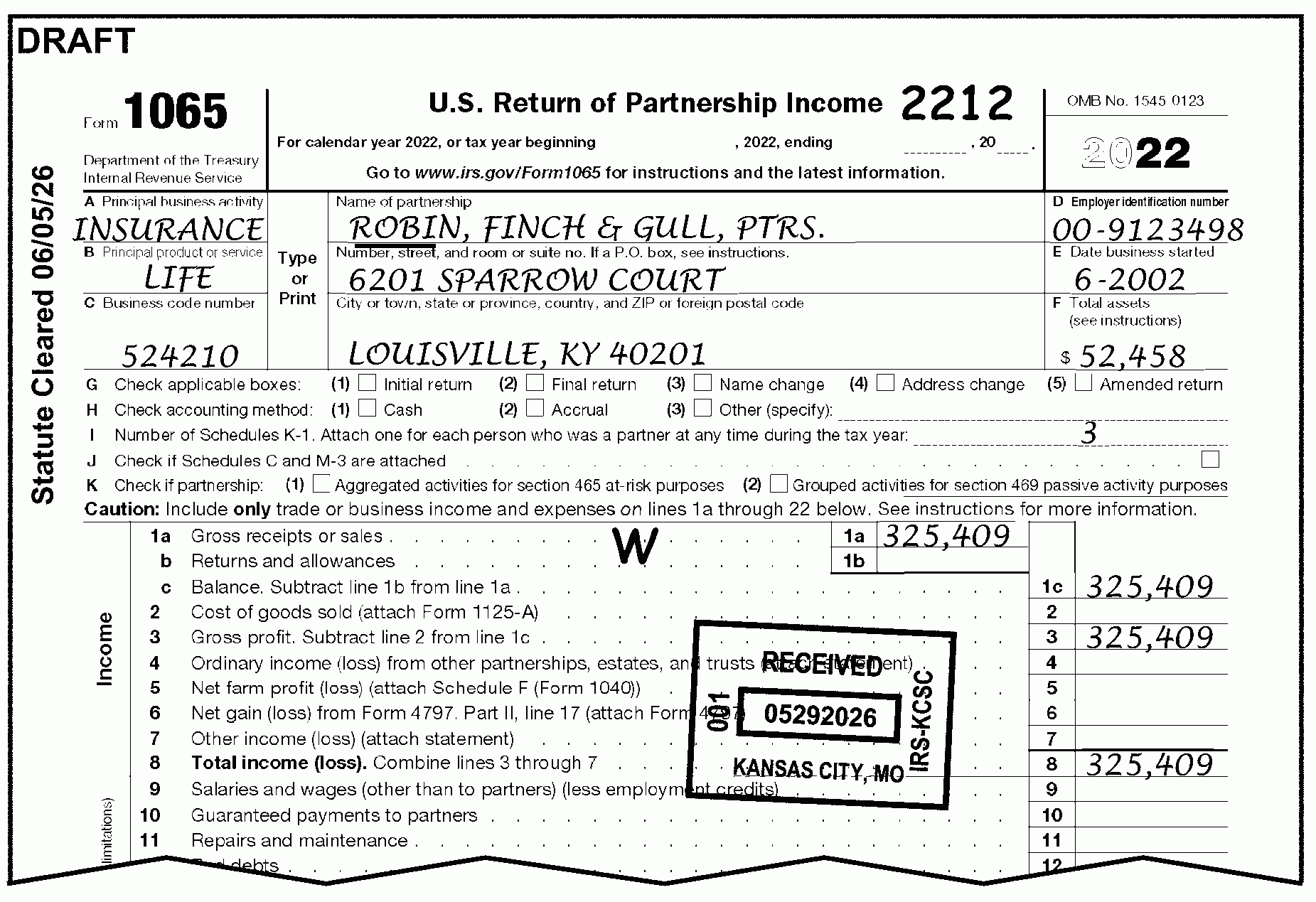 3 11 15 Return Of Partnership Income Internal Revenue Service