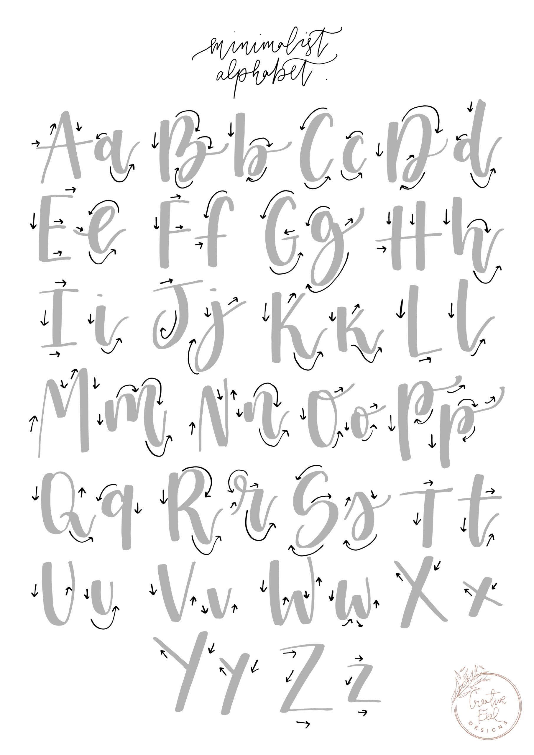 Free Hand Lettering Worksheets Printable