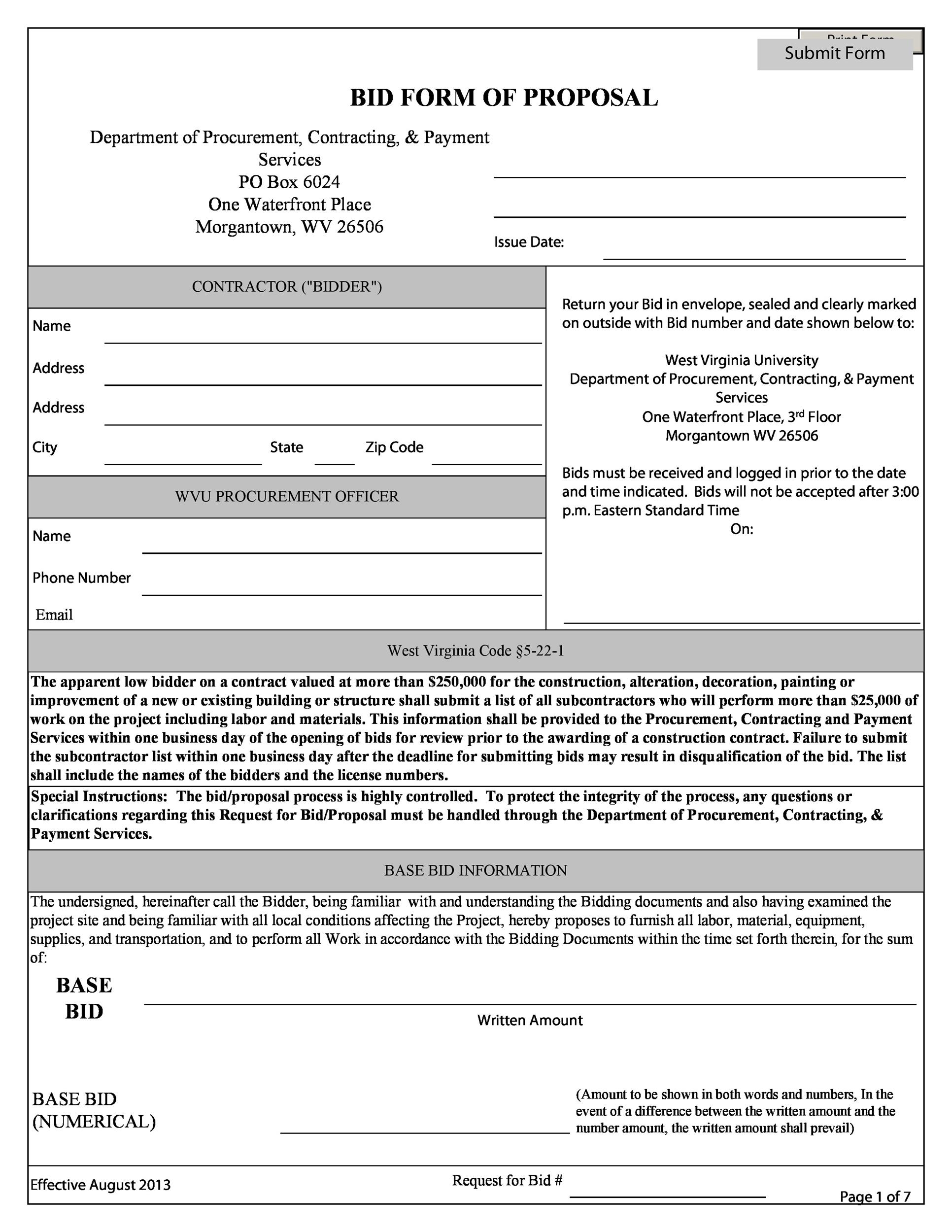 31 Construction Proposal Template amp Construction Bid Forms