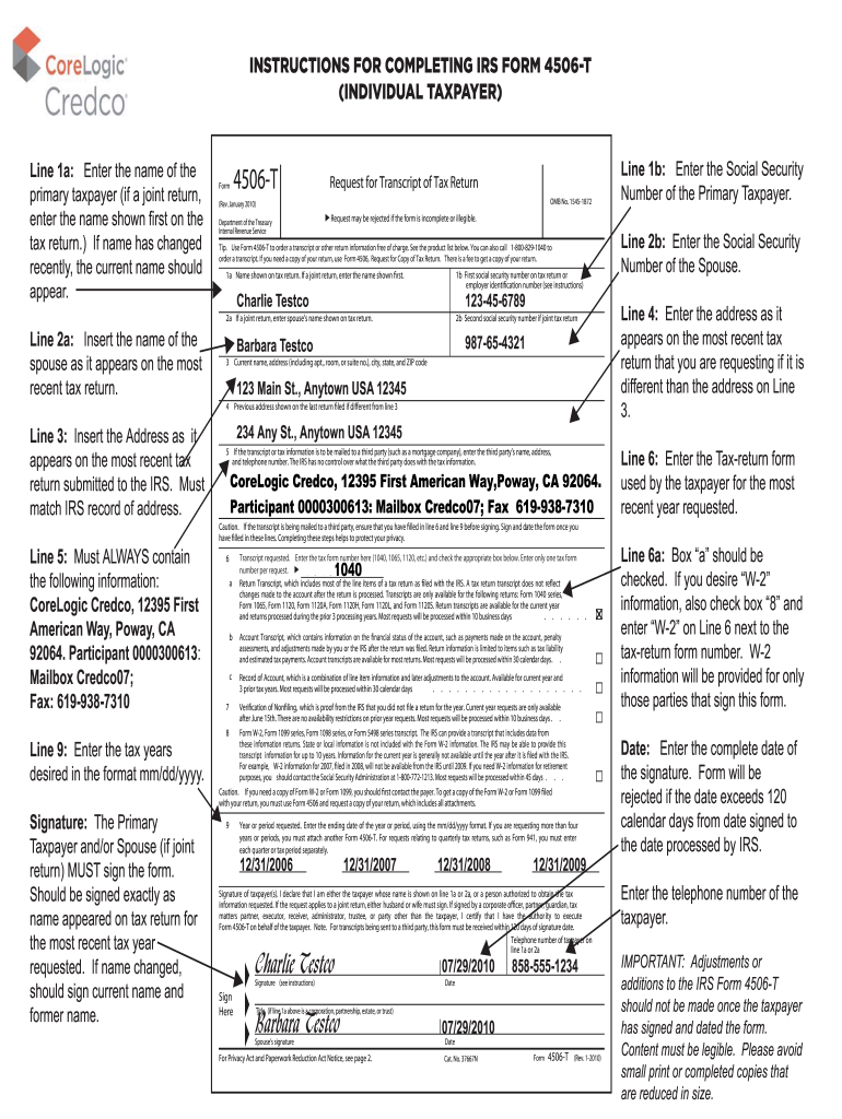 Irs Form 4506-T Fee