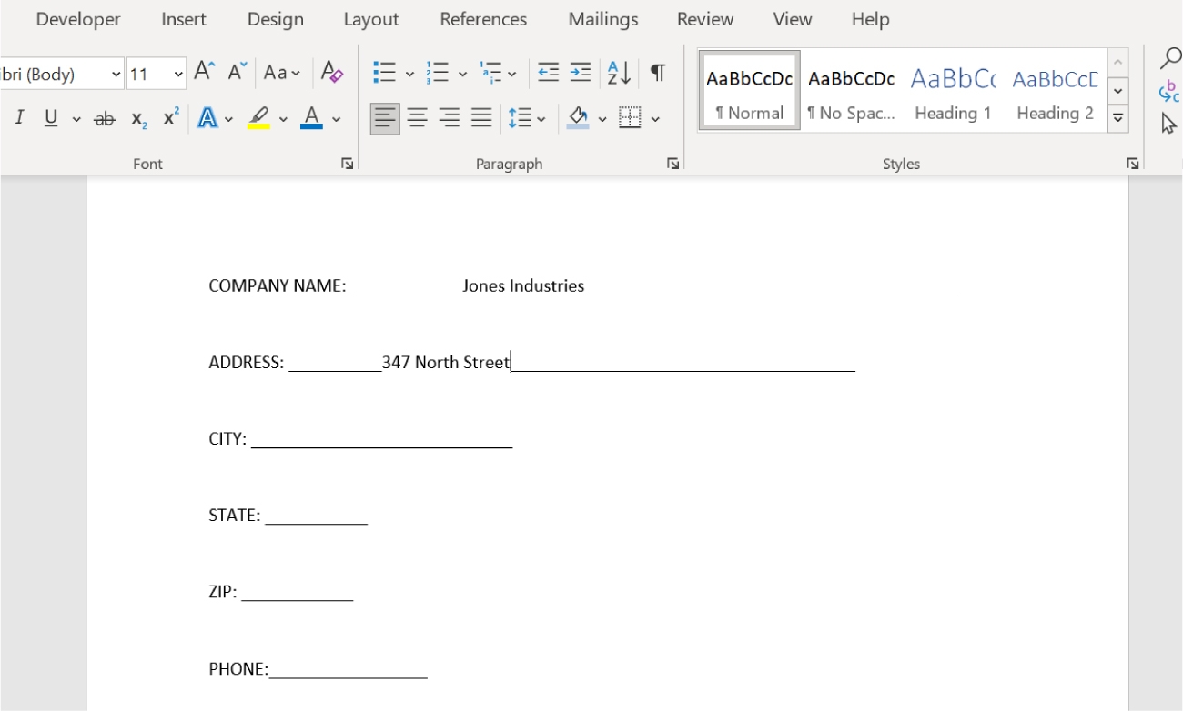 5 3 Creating Forms In Microsoft Word Workforce LibreTexts