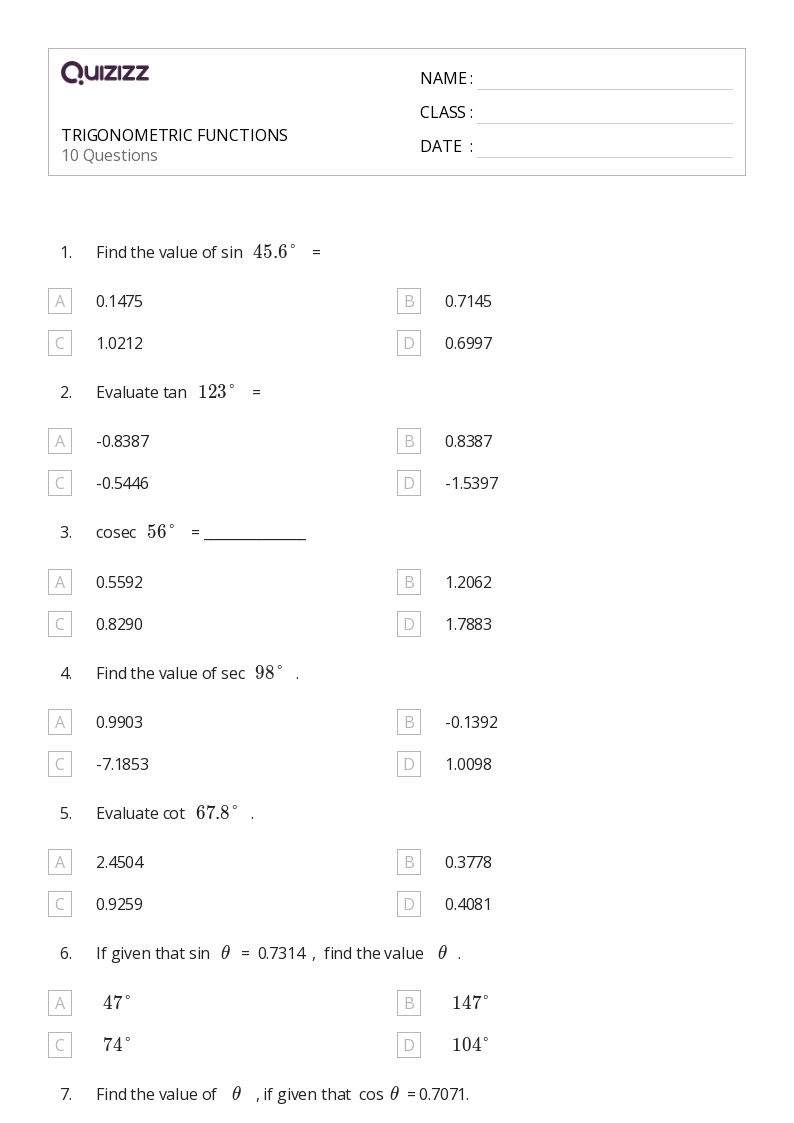 50 Math Worksheets For 10th Year On Quizizz Free amp Printable