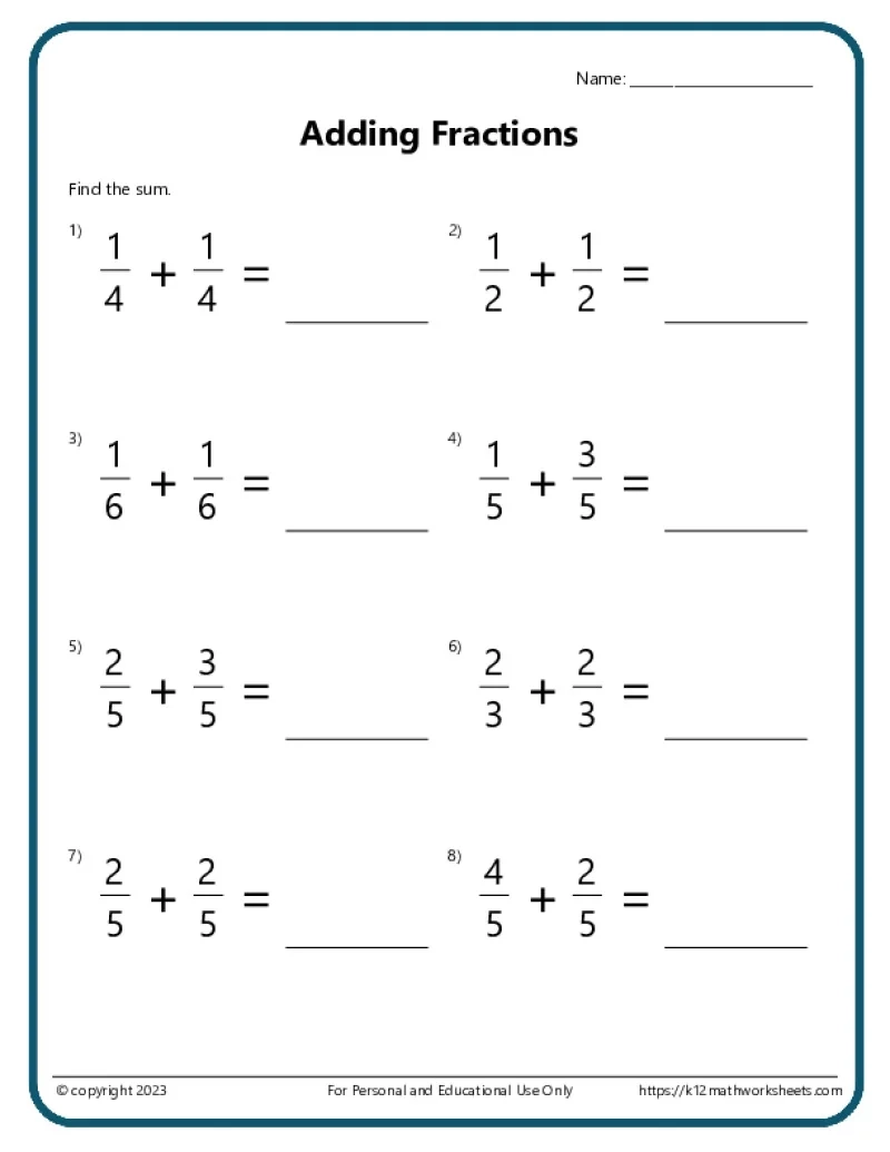 Math Free Printable Worksheets For 5th Grade