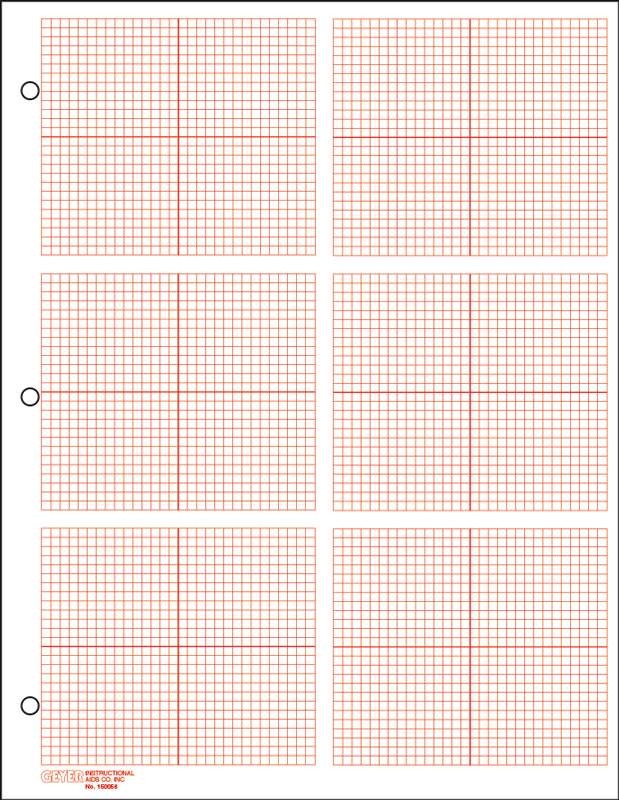 6 GRID GRAPH PAPER 1 8 RED 500 Sheet Ream Geyer 