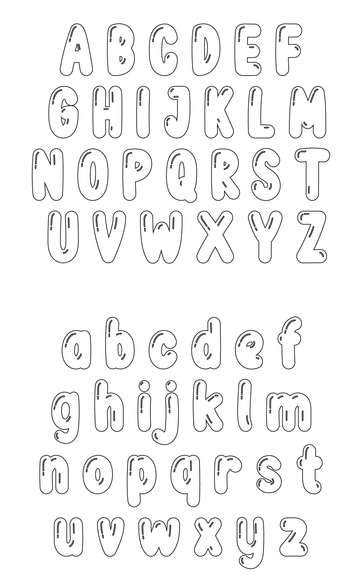 6 Inch Bubble Letters 21 Free PDF Printables Printablee