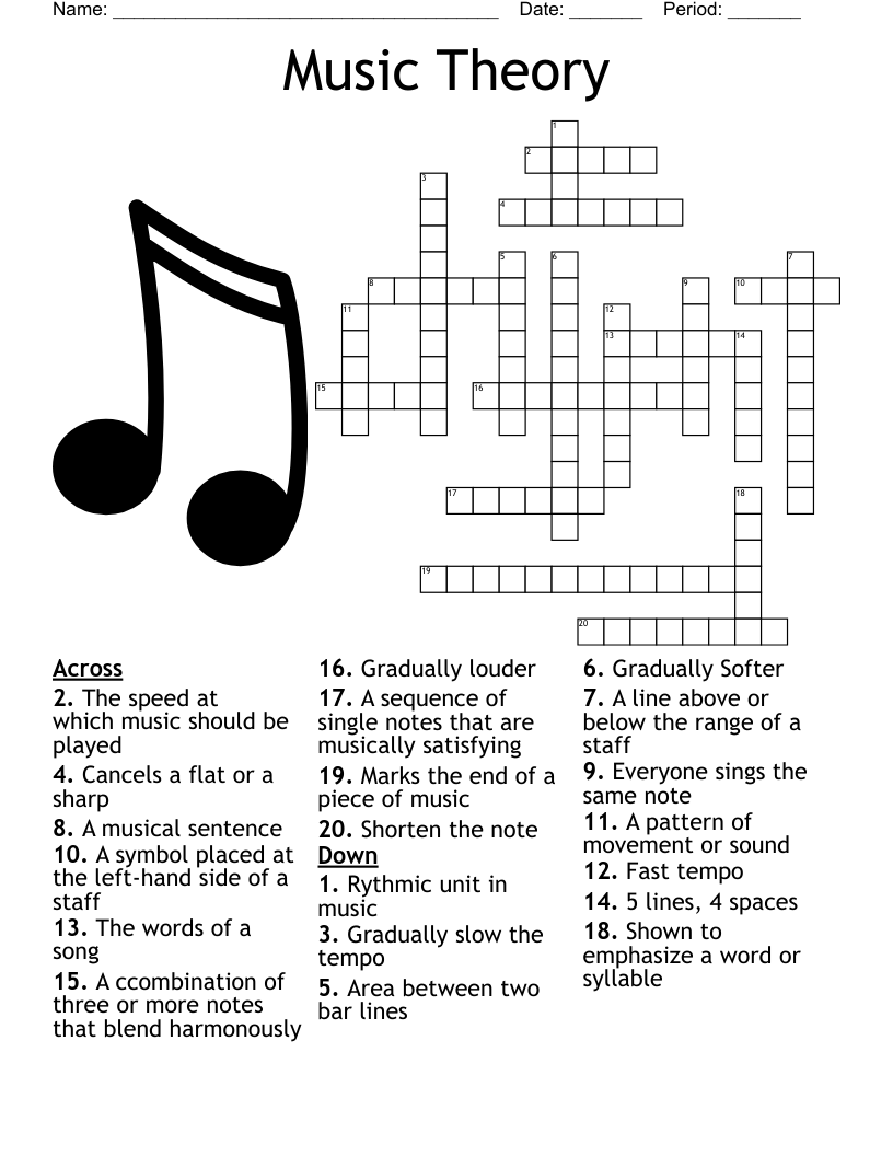 6th Grade Music Word Search WordMint