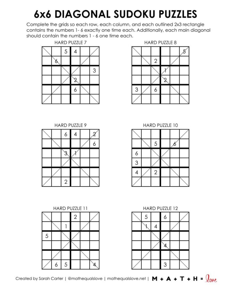 Free Printable Sudoku Puzzles 6 Per Page Easy
