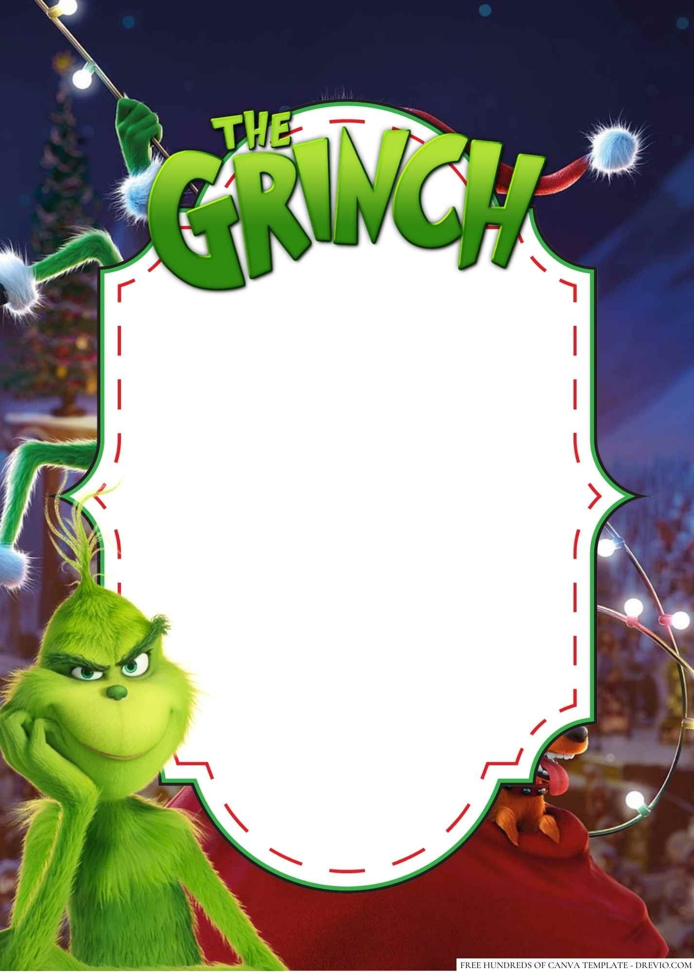 7 The Grinch Spring Party Birthday Invitation Templates