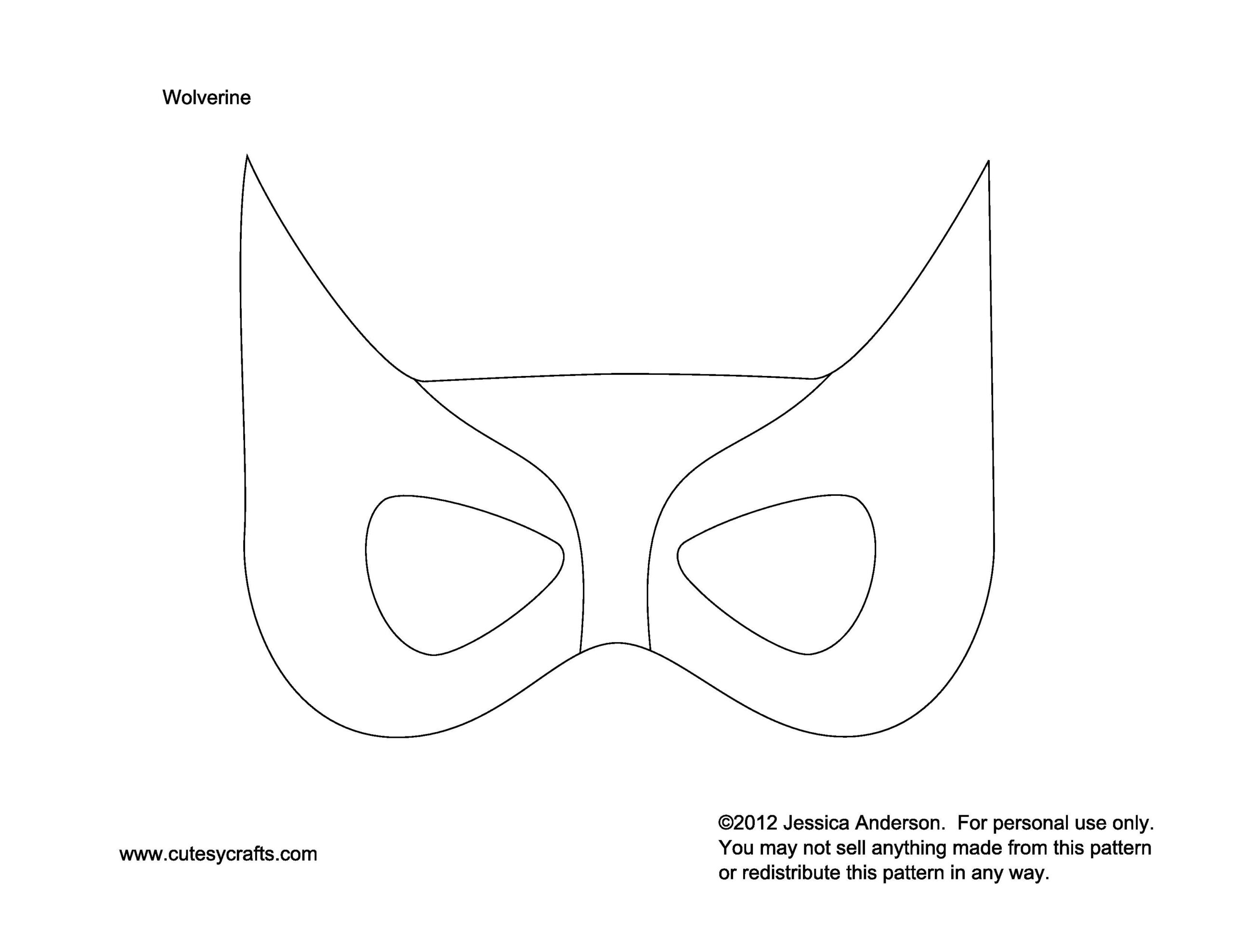 Printable Wolverine Mask Template