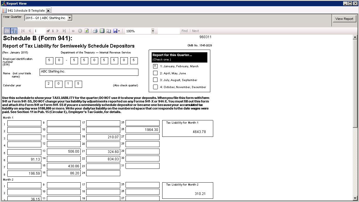 Printable Form 941 Schedule B