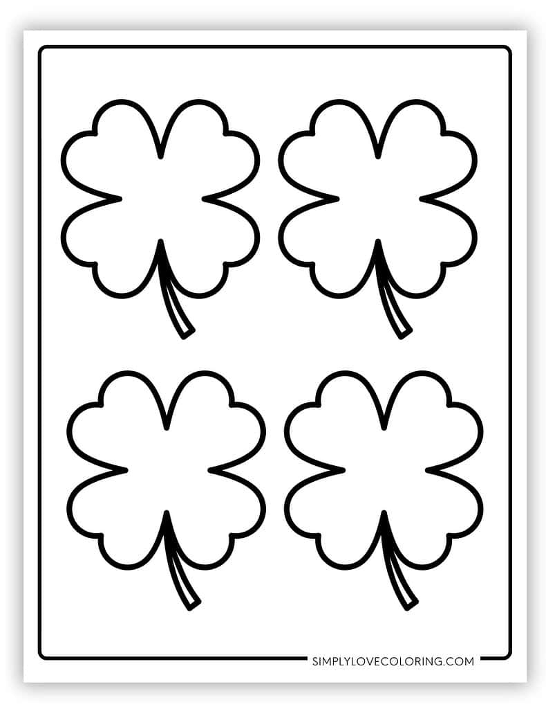 Printable 4 Leaf Clover Template